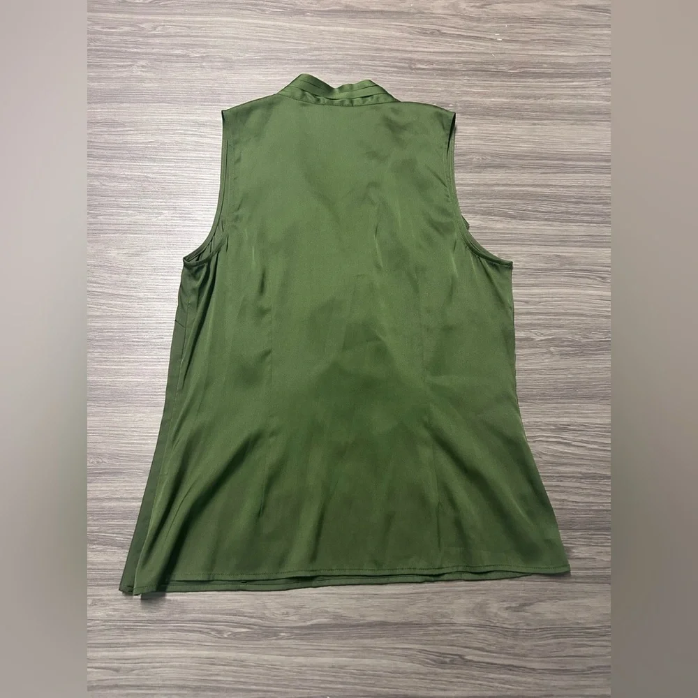 Ann Taylor Silk Sleeveless Blouse Size 8 Green - Picture 6 of 6